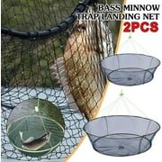 2PCS Durable Fishing Bait Trap Crab Net Crawdad Shrimp Cast Dip Cage Fish Minnow