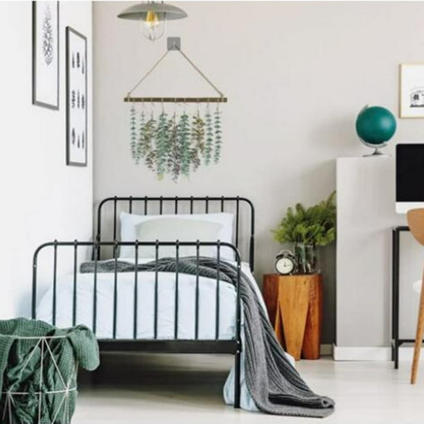 Colgante de Pared Vegetación Plantas Vides Pared Colgante Casa de Hojas de eucalitto Falsas Rústicas Decoración Boho para La de La Famil 17x12 pulgadas Macarena Pared colgante verde