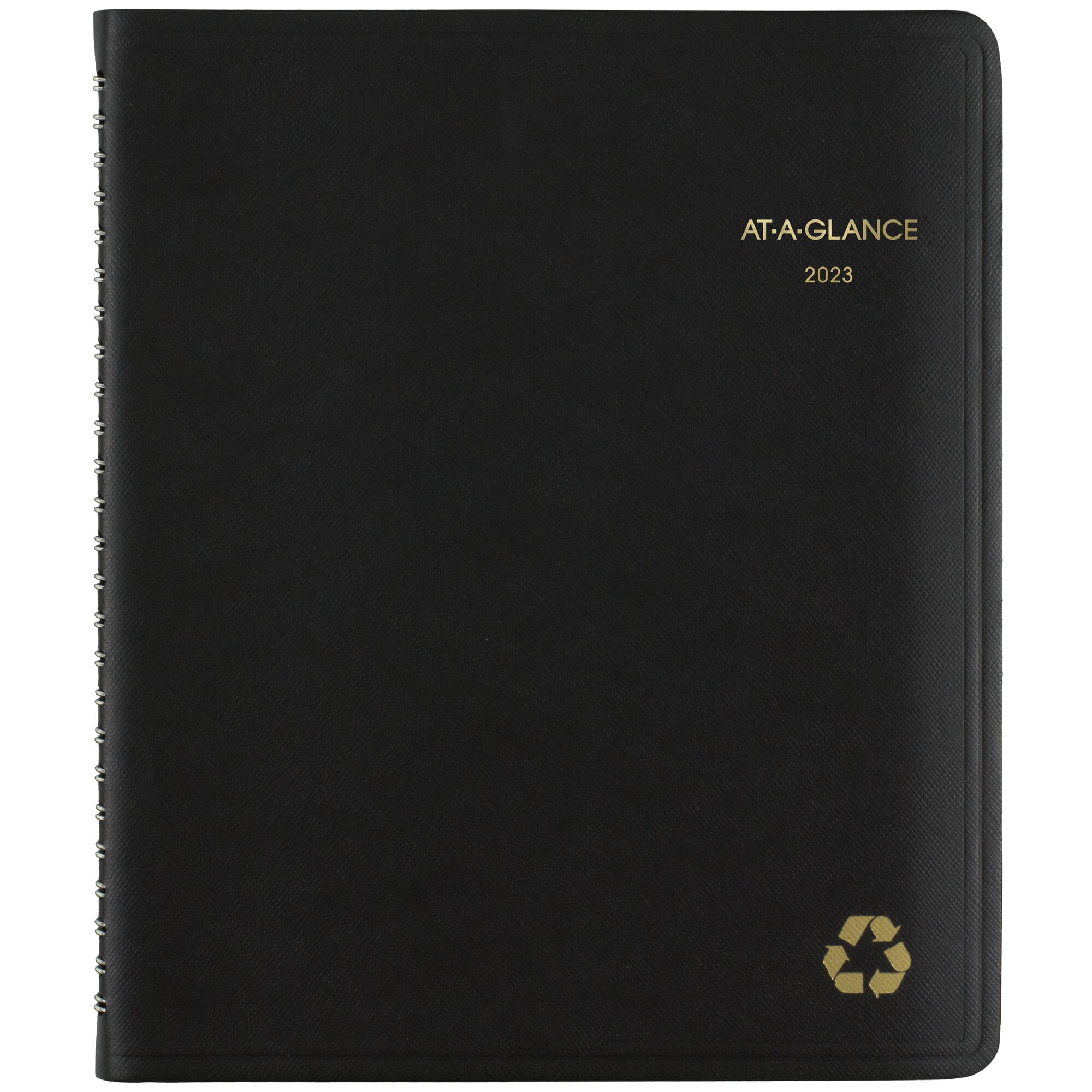 AT-A-GLANCE Recycled 2023 Weekly Monthly Appointment Book Planner, Black, Medium, 7' x 8 3/4'