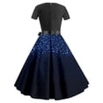 thumbnail image 3 of Jsaierl Robes de Noël Femmes Robe Décontractée Vintage Années 1950 Robe de Cocktail de Fête Manches Courtes Robe de Vacances, 3 of 3