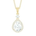 thumbnail image 2 of Rosec Jewels Certified Moissanite Teardrop Pendant Necklace for Women - D-VS1 Grade, 18K Yellow Gold, 2 of 5