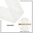 thumbnail image 2 of 5 Yards 6 Inch Wide Elastic Lace Cotton Floral Pattern Trim Fabric Sewing for Scalloped Edge Rose Decorations for Dress Tablecloth Hair Band Wedding Festival Event Decorations(White) DIY, 2 of 6