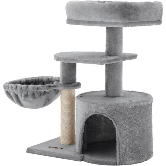 FEANDREA Cat Tree, Small Cat Tower, Cat Condo, Kitten Activity Center with Scratching Post