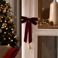 thumbnail image 5 of 2026 Christmas Home Party Decoration Christmas Ornament Bow Knot Hanging Decoration With Golden Bells Vintage Hanging Pendant For Xmas Tree Wall Door Holiday Party Decor, 5 of 6