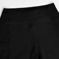 thumbnail image 5 of hlysgo Women's Leggings Yoga Shorts Tummy Control Elastic Waist Slim Fit Short Workout Gym Soft Comfort Shorts with Side Pockets Black,S, 5 of 6