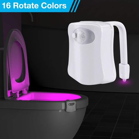 

Automatic Motion Sensor Light for Bathroom Washroom 16 Color Toilet Night Light Glow Bowl Night Light Fit for Any Toilet (Multicolored)