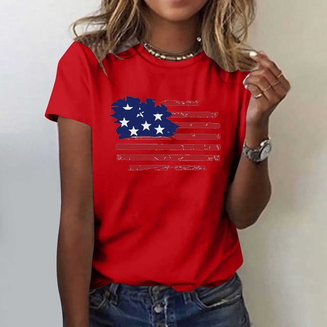 SMihono Hauts pour Femmes Été Décontracté Chic Femmes Décontracté Été Imprimé Manches Courtes Col Rond T-Shirt Ample Blouse Hauts T-Shirt Oversize pour Femmes 2023