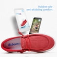 thumbnail image 5 of Obtaom Light Weight Canvas Loafers Women Boat shoes Slip on Loafers Comfortable Lace up Canvas Fishion Sneakers(Red,US8), 5 of 7