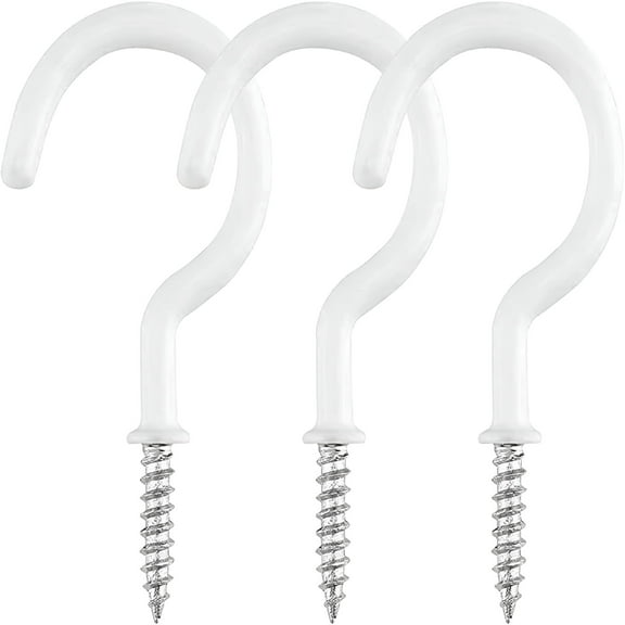 XIBUFE 2026 New 30 Pcs Cup Hooks,Ceiling Hanging Hooks Screw Cup Hooks Utility Black Screw-In Hooks Heavy Duty Mug Cup Hook Holders for Hanging Tea Cup Key Indoor and Outdoor Use (White)