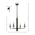 thumbnail image 3 of SAFAVIEH Oakly 4-Light Modern Black Iron Chandelier, 3 of 8