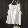 thumbnail image 2 of Diufon Cotton Linen Tank Tops for Women Plus Size Summer Sleeveless Crewneck Shirts Casual Loose Blouse, 2 of 6
