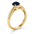 thumbnail image 3 of Gem Stone King 0.70 Ct Cushion Blue Sapphire 10K Yellow Gold Engagement Ring (Size 7), 3 of 4