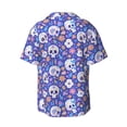 thumbnail image 2 of Fotbe flower Skull cartoon print Short Sleeve Button Down Shirts for Men Casual Summer Beach Wrinkle Free Shirt-3X-Large, 2 of 7