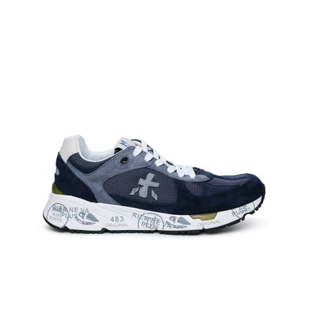 

Premiata Man Premiata Mase Blue Leather And Fabric Sneakers