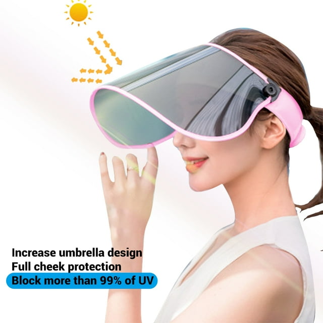 Chapeau de Visière de Soleil Réglable à Rotation 360° Protection UV Chapeau de Protection pour le Visage pour Camping en Plein Air Randonnée Tennis