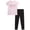 Baby Phat Light Pink/Black, variant on Baby Phat Girls Leggings Set - Lightweight Short Sleeve Graphic Tee and Leggings for Girls 2 Piece