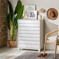 thumbnail image 3 of 4-Drawer Solid Wood Contemporary Bedroom Chest in White, 3 of 13
