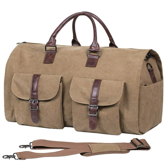 LACKUST Convertible Duffel Garment Luggage, Large Capacity, Inner Compartment, Suit Bag,Coffee