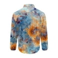 thumbnail image 5 of lcziwo Tie Dye Shirts for Men Casual Long Sleeve Button Down Blouse Trendy Lapel Collar Business Work Tops Four Way Stretch Shirt, 5 of 6