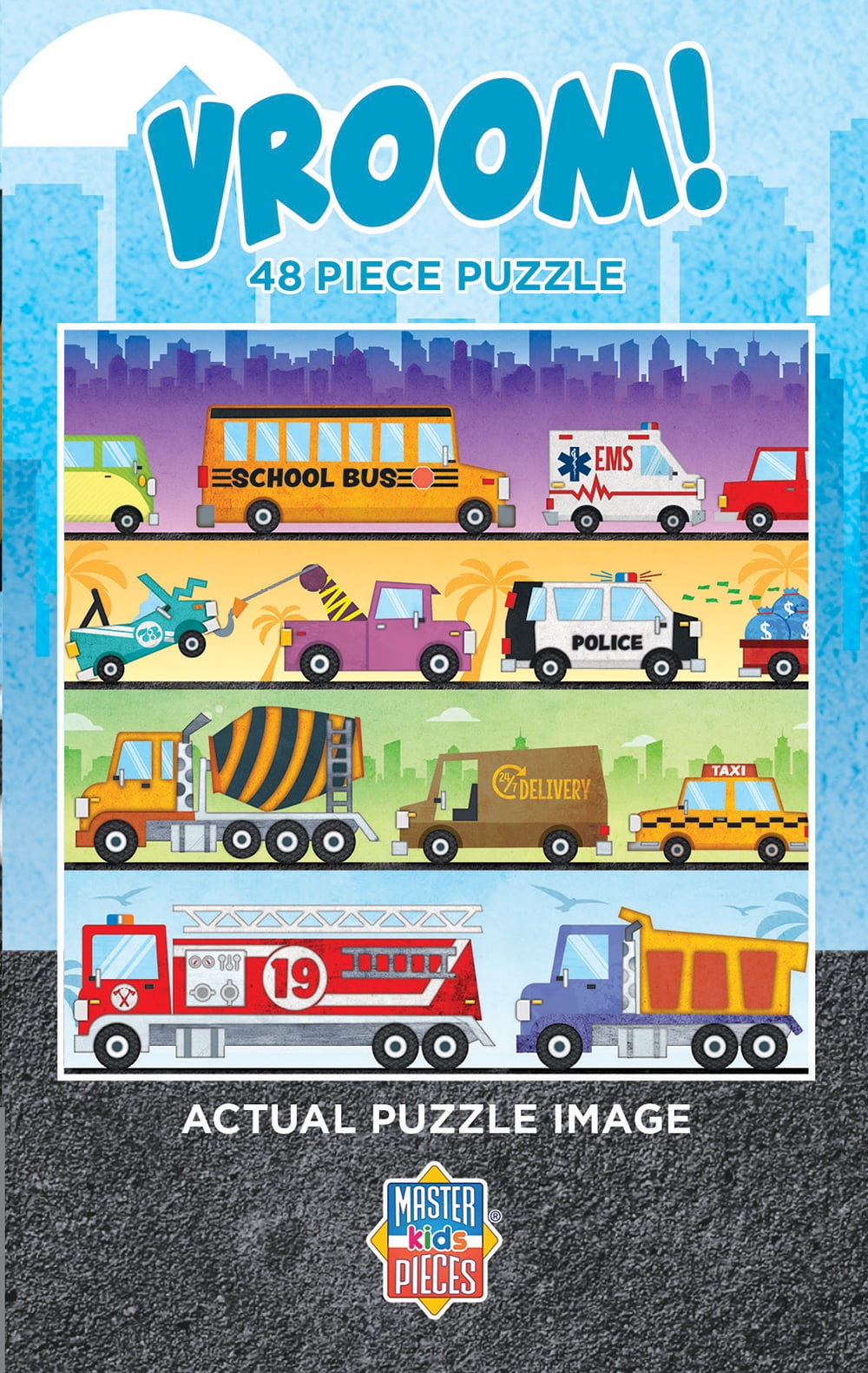 Vroom! 48 Pieces Interlocking Jigsaw Puzzle for Kids