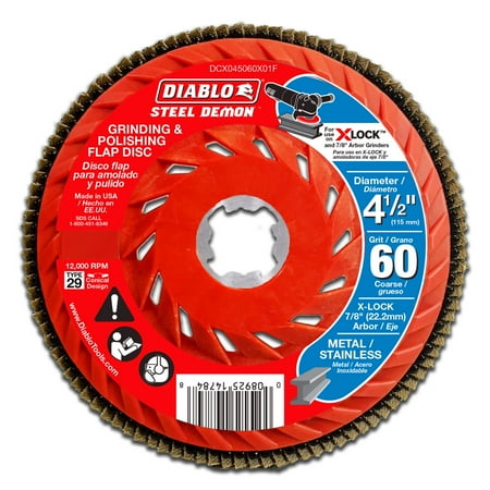 UPC: 0008925147848 | Diablo-DCX045060X01F 4-1/2 in. 60-Grit Flap Disc for X-Lock and All Grinders