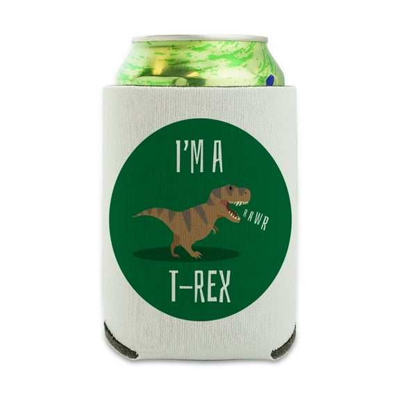 I'm A T-Rex Rawr Cute Tyrannosaurus Rex Can Cooler - Drink Sleeve Hugger Collapsible Insulator - Beverage Insulated Holder