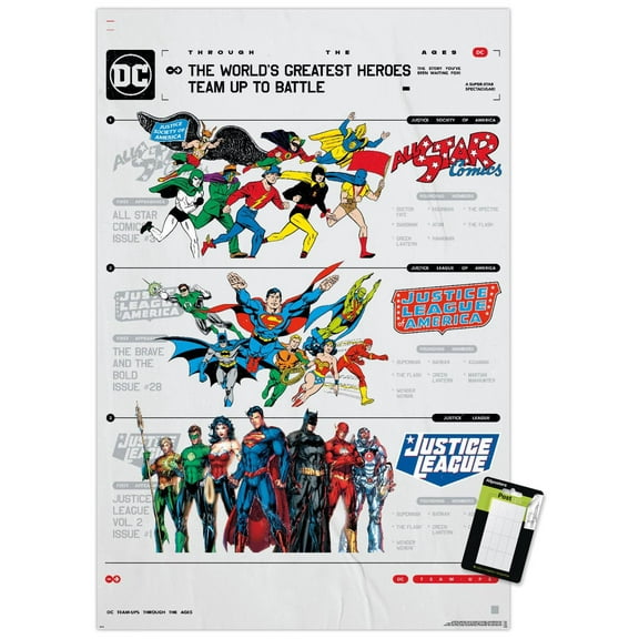 DC Comics 90th - Greatest Team-Up Wall Poster, 22.375" x 34"