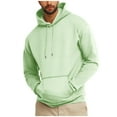 thumbnail image 2 of BXINGOHAI Men's Pullover Hoodie Casual Hooded Sweatshirt Spring Winter Hoodie Athletic Workout Sweatshirts Today Green,S, 2 of 6