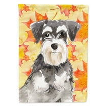 Carolines Treasures CK1833CHF Fall Leaves Schnauzer 2 Flag Canvas House Size  Large multicolor