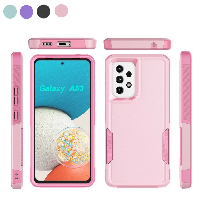 For Samsung Galaxy A53 5G Case, 2 in 1 Hard PC Phone Case for Samsung Galaxy A53 5G, Rubber & Rugged Shockproof Full Body Protection Case Cover-Purple