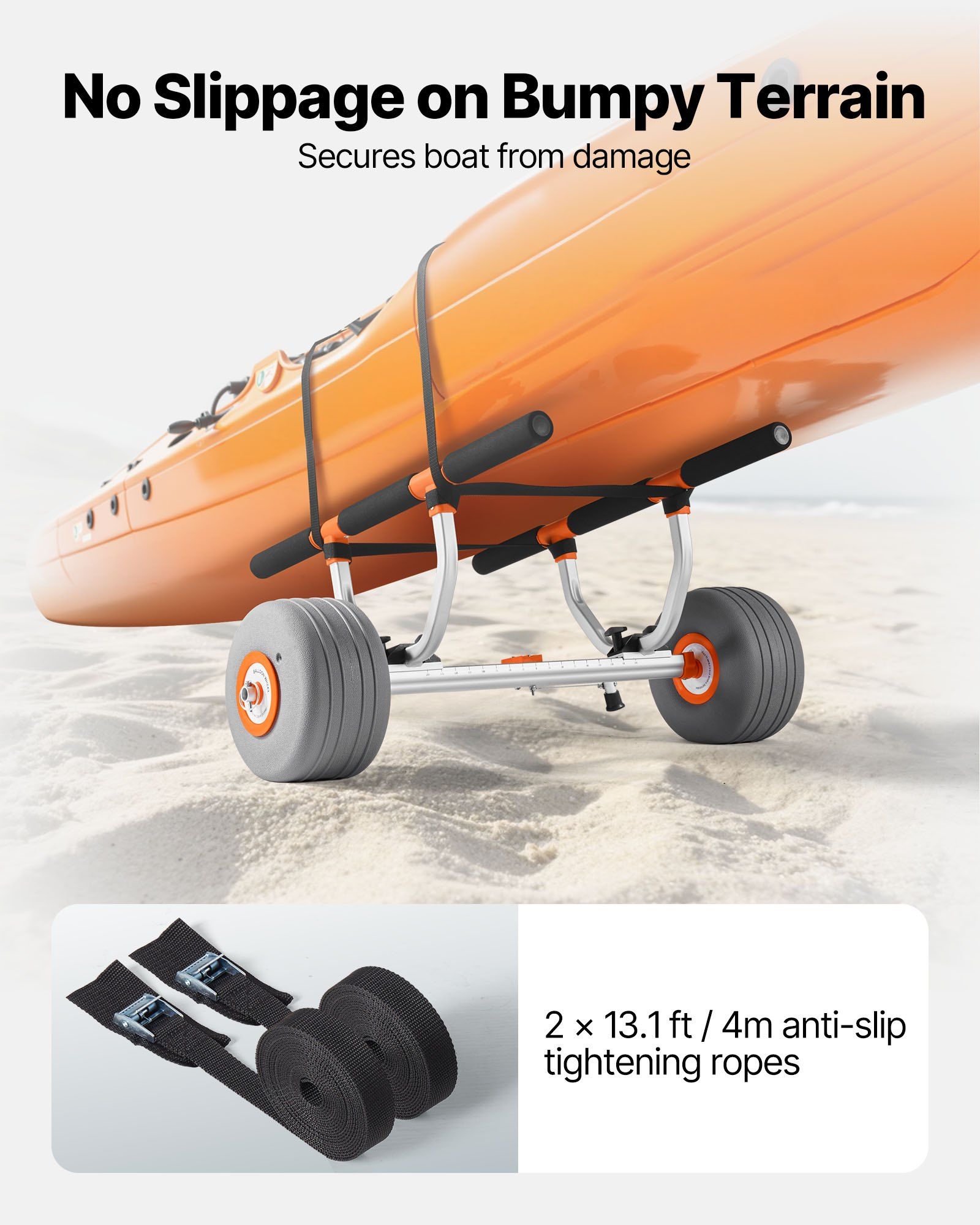 Kayak Cart with 12" Inflatable Tires,350 lbs Capacity, Includes 2 Straps,Folds in Seconds