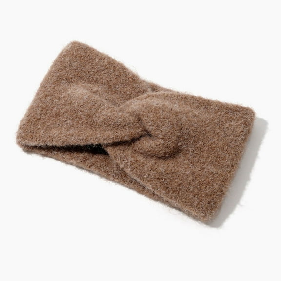 Women's Headband Teddy Fur Look with Twist Knot Detail Soft Elastic Winter Headband Warm Headband Ear Warmers 56-59 cm