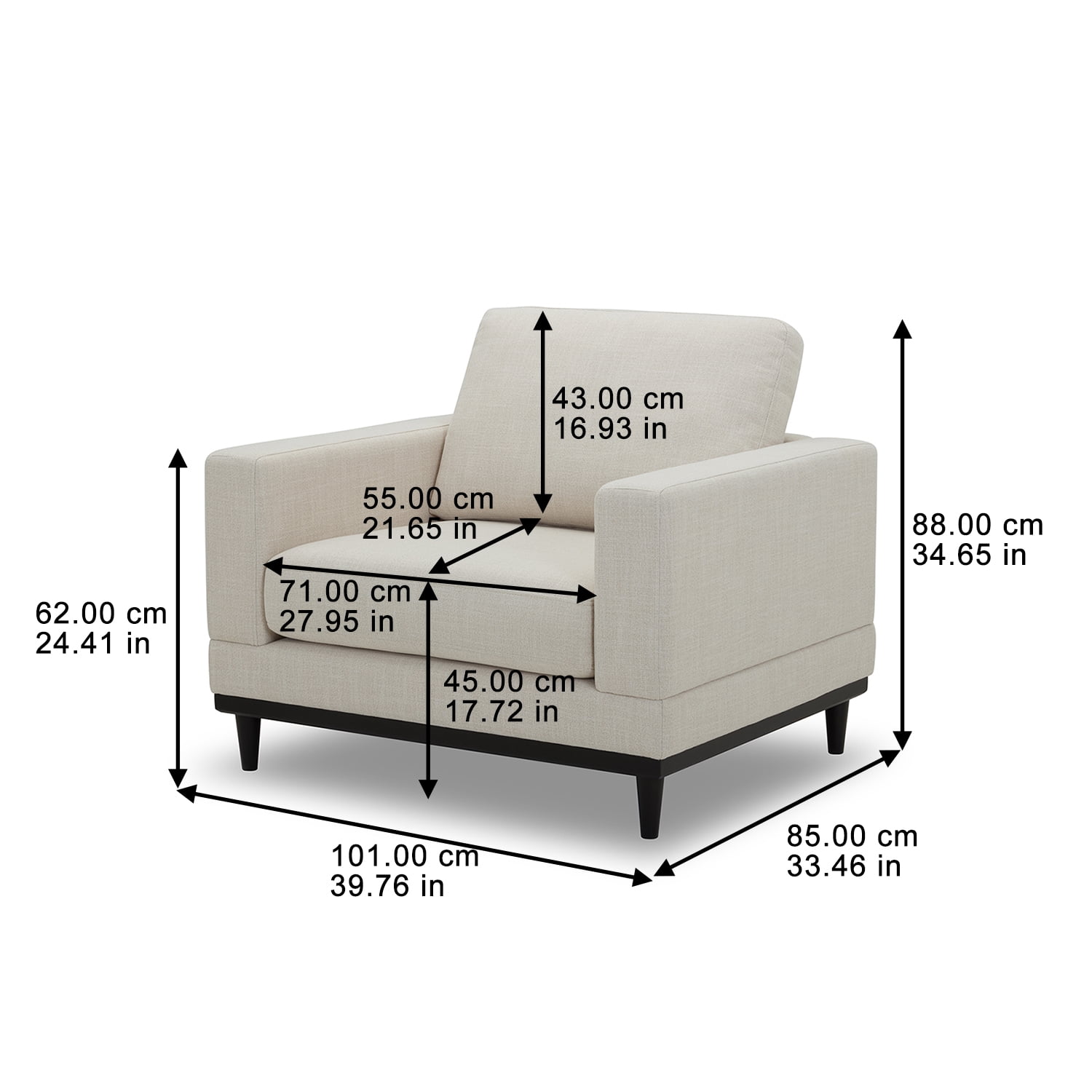 Better Homes & Gardens Springwood Wood Frame Accent Chair, Cream Linen
