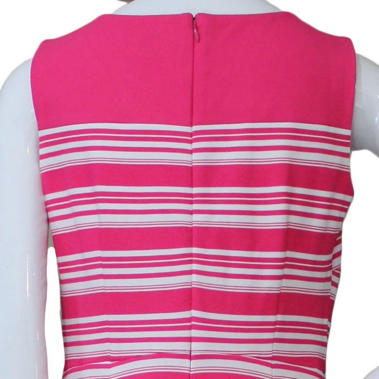 Lands End Women 6 Petite Sleeveless Ponte Sheath Dress Hot Pink Stripe Walmart