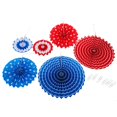 thumbnail image 1 of 6 Piezas De Decoración De Tejido De Colgante De Estrellas Y Rayas Del Cuatro De Julio Yuyangstore Abanicos de papel, 1 of 8