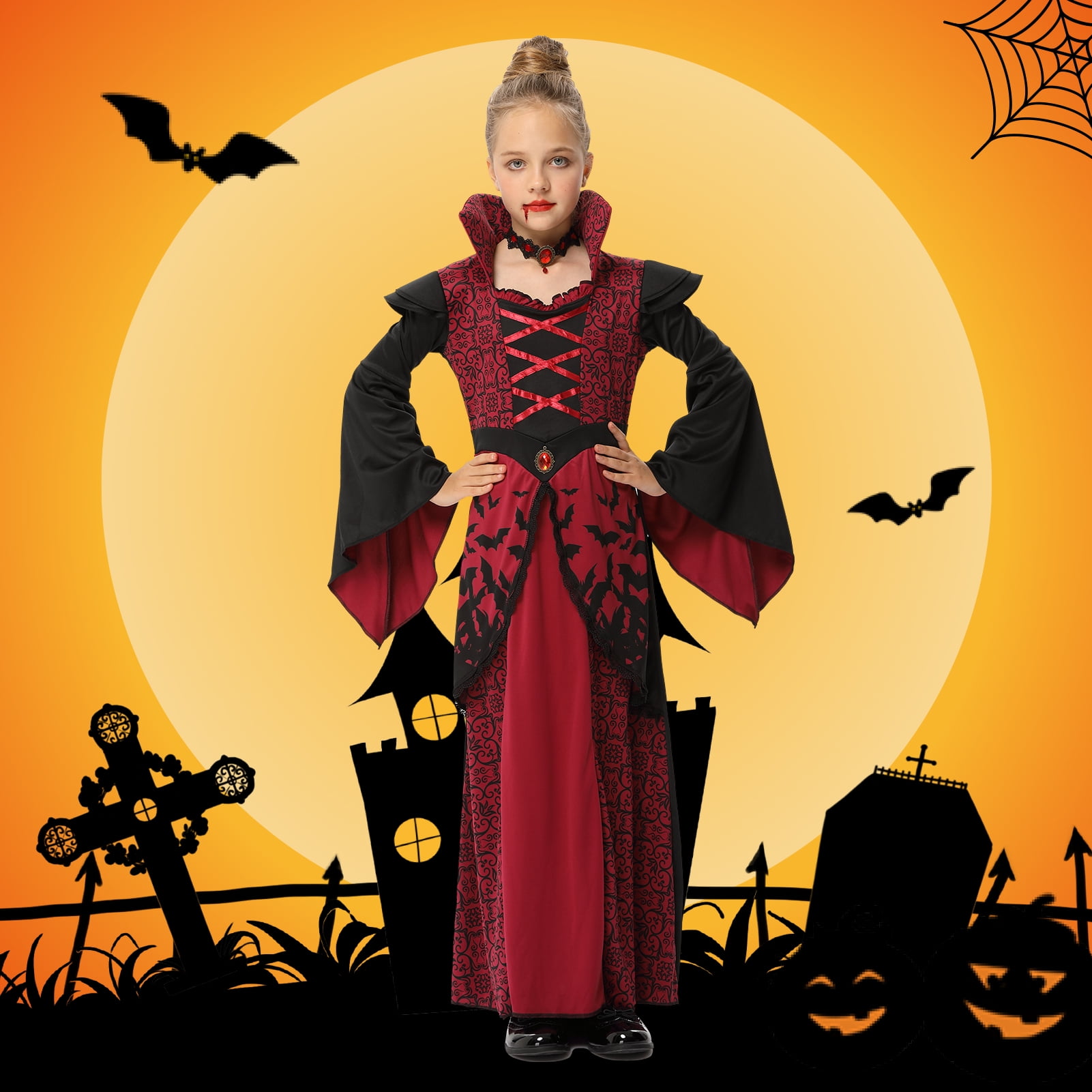  Pigmiss Halloween Vampire Costume for Girls Royal