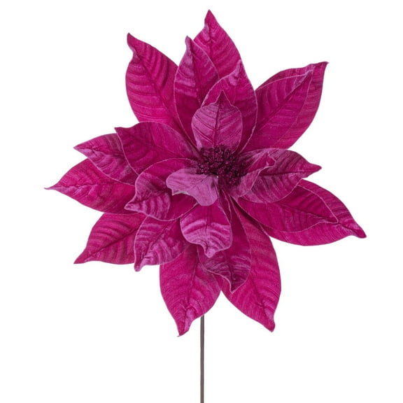 21.5" Hot Pink Poinsettia 18" Flwr 2/Bag
