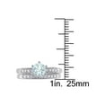 thumbnail image 4 of 3/4 Carat (Ctw) Light Aquamarine with Diamond 1/3 Carat (Ctw) Bridal Wedding Set Engagement Ring 10K White Gold for Women, 4 of 6