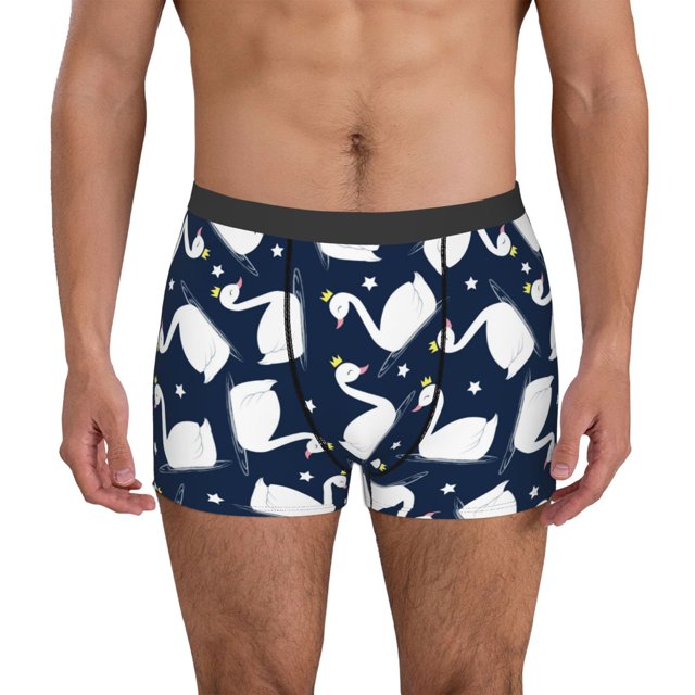 Balery Swan Calzoncillos bóxer para hombre, ropa interior de algodón suave y transpirable con cinturilla de nailon-Medium