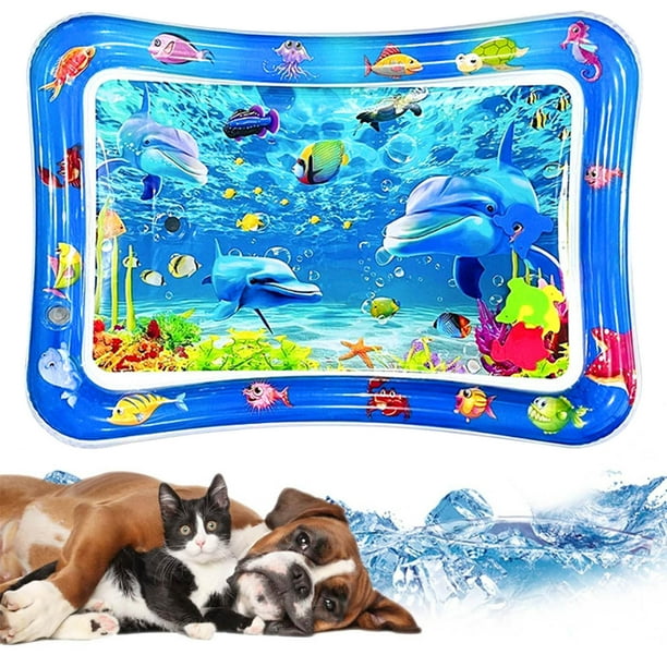 Alfombra de juego sensorial acuática para mascotas y adultos | Alfombrilla con sensor de agua engrosada | Almohadilla de pescado interactiva | Juguete Splash duradero | Relajación fresca y cómoda
