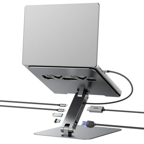 Soporte para laptop BENFEI con dock USB-C, HDMI 4K y PD de 100W