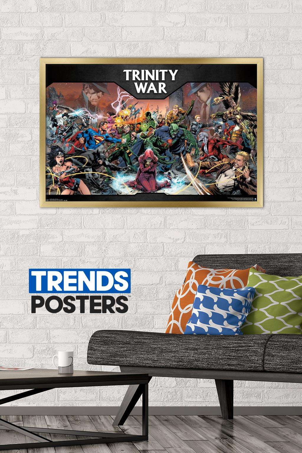 DC Comics - The Trinity War Wall Poster, 22.375" x 34", Framed