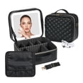 thumbnail image 1 of Bolsa de maquillaje BEAUTY CASE con espejo LED de 26 x 12 x 23 cm, color negro, 1 of 9