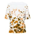 thumbnail image 5 of Blouses pour Femmes, Chandail Décontracté à Imprimé pour Femmes en Coton et Lin à Boutons, Col Rond, Manches Courtes, 5 of 5