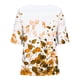 thumbnail image 5 of Tops de Lino para Mujeres Imprimir Suéter Cuello Redondo Manga Corta Superior Poliéster, Blusa de Moda Casual para la Primavera Y el Verano, 5 of 5