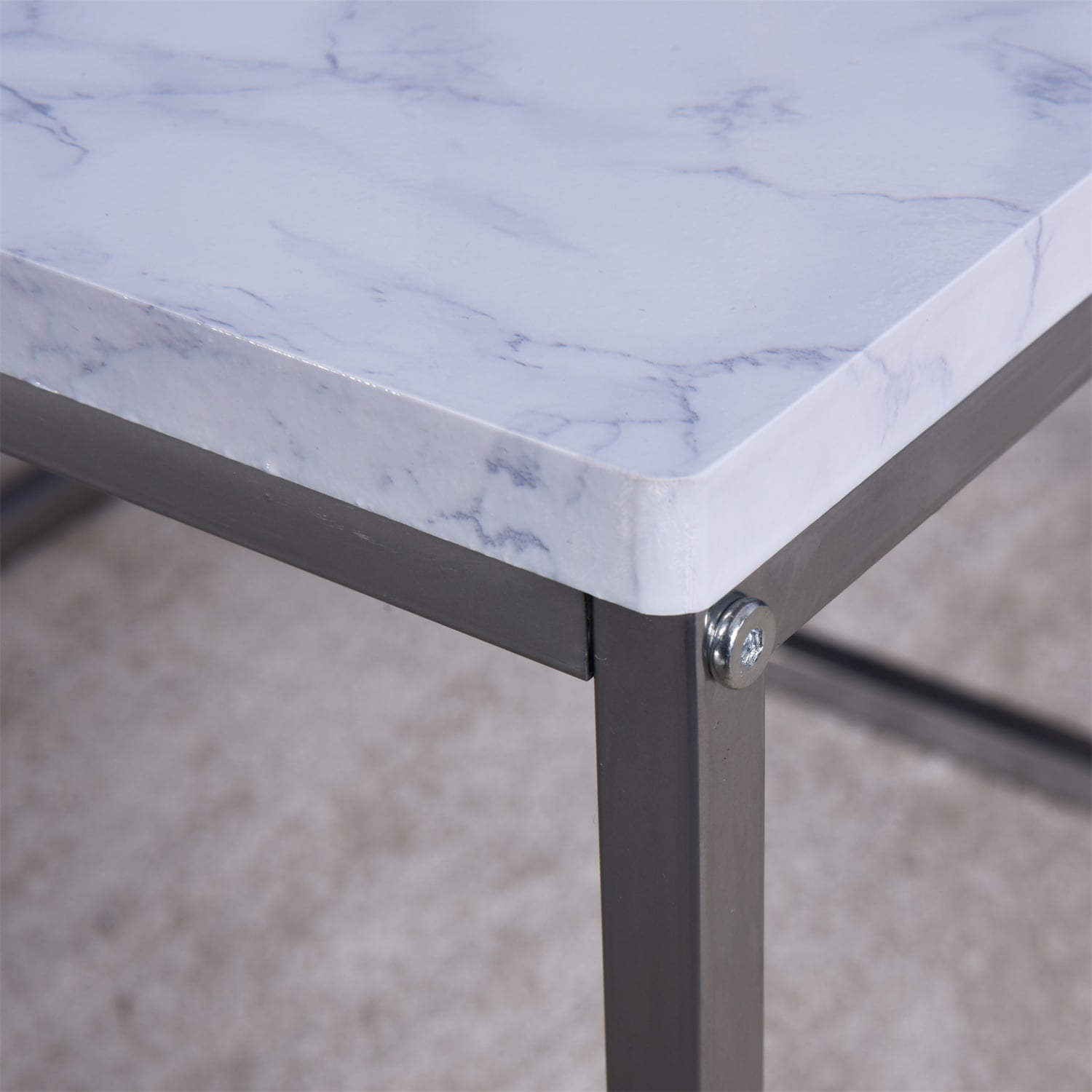 Modern Wooden End Table, Sofa Side Table with Artificial Marble Table Top and Metal Frame Modern Wooden End Table, Sofa Side Table with Artificial Marble Table Top and Metal Frame