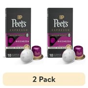 (2 pack) Peet's Coffee Ricchezza Premium Medium Roast Intensity 8 Espresso Coffee Pods, 10 Count
