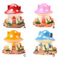thumbnail image 3 of Naiovety Mushroom House Artificial Mini Atractivo Jardín Decoración Micro-Paisaje Hada Miniatura Casas Dormitorio Carnosidad Patio Decoración Rosa Naiovety HA074839-02, 3 of 6