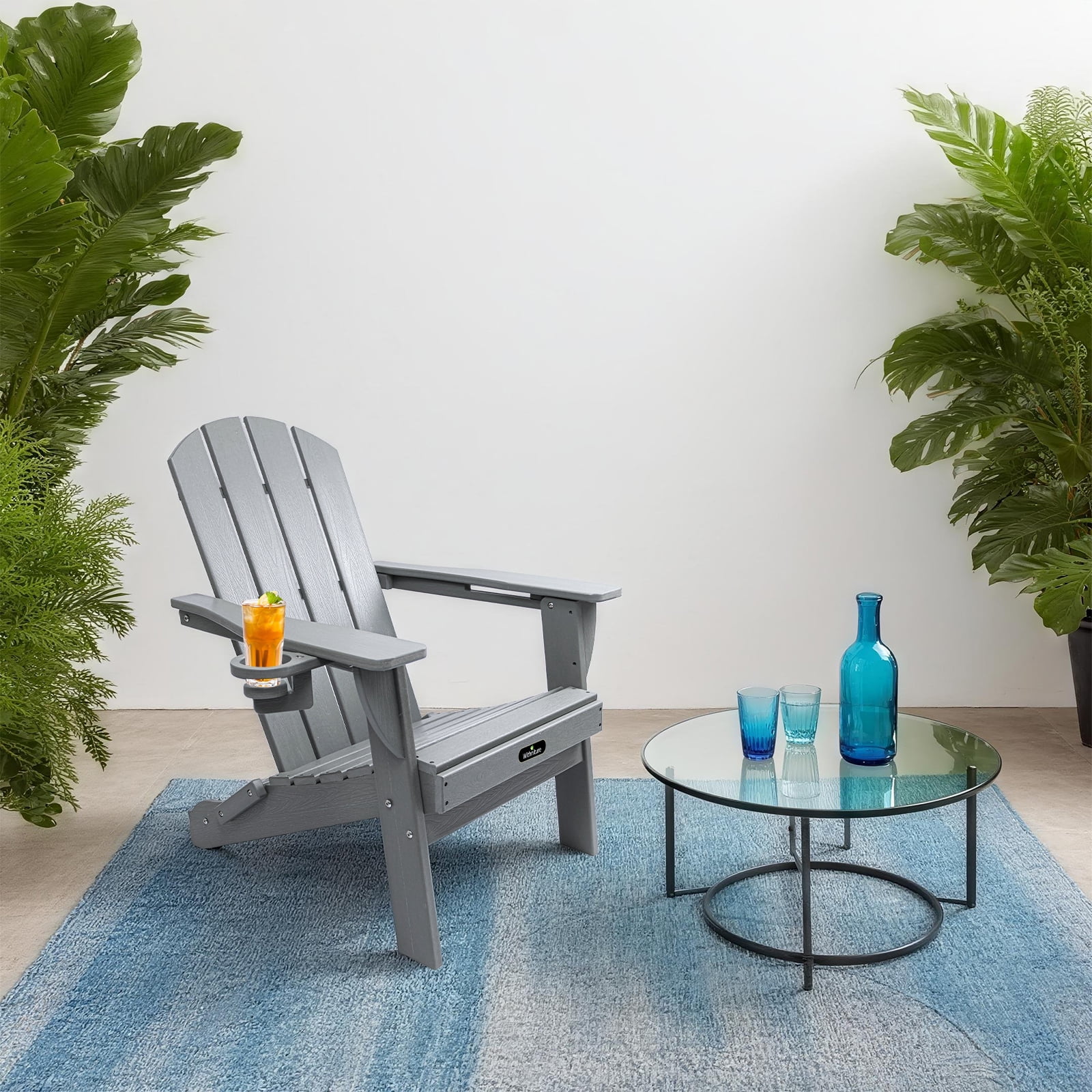 SUUNYN Folding Adirondack Chair, HDPE All-Weather Fire Pit Chairs