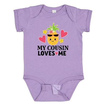 

Inktastic My Cousin Loves Me Pineapple Gift Baby Girl Bodysuit